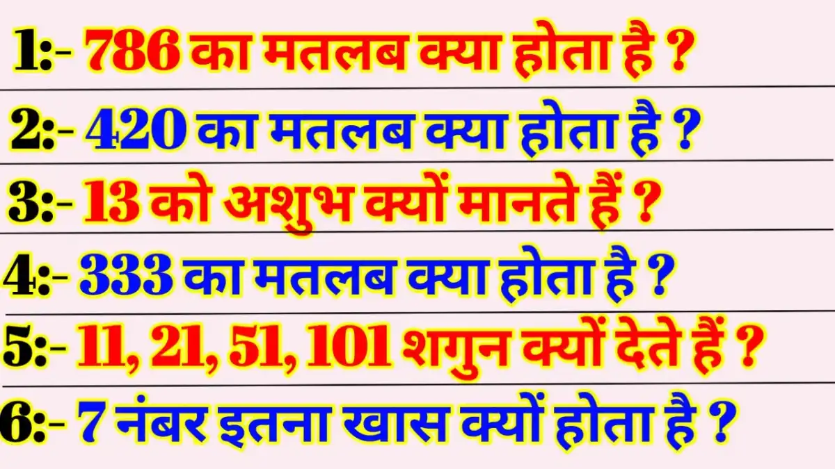 General Knowledge Facts In Hindi